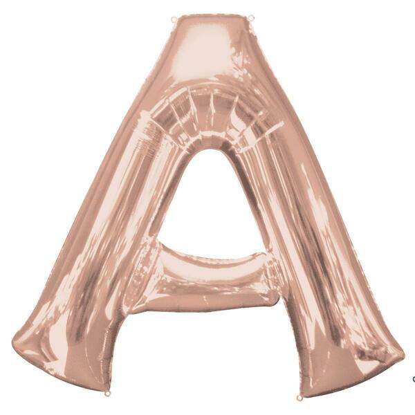 Anagram 37 in. Letter A Rose Gold Balloon 89753